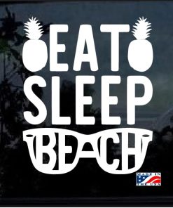 Eat Sleep Beach Window Decal Sticker