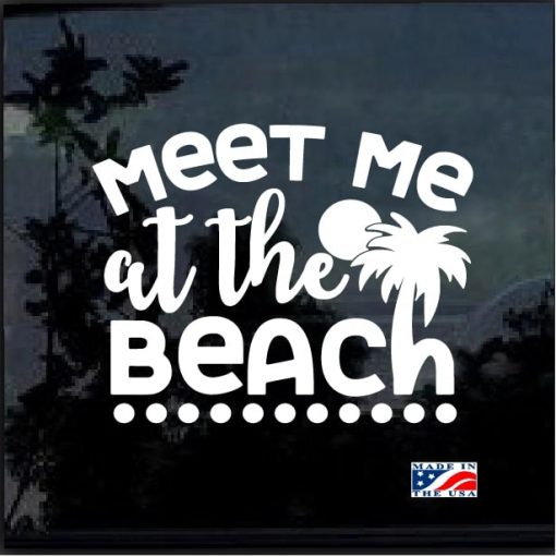 Meet Me at the Beach Window Decal Sticker