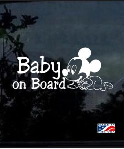 Mickey Mouse Crawling Baby on Board Decal Sticker