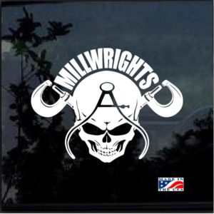 Millwrights Worker Skull decal sticker