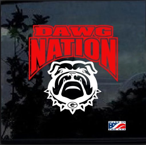 UGA Dawg Nation 2 color decal sticker