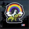 Unicorn riding T-rex Full Color Decal Sticker