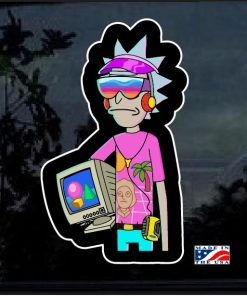 Vaporwave Rick and Morty Full Color Decal Sticker