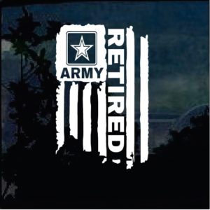 Army Retired Weathered Flag Military Window Decal Sticker | Custom Made ...