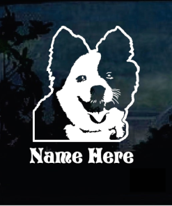 Australian Shepherd with name Window Decal Sticker