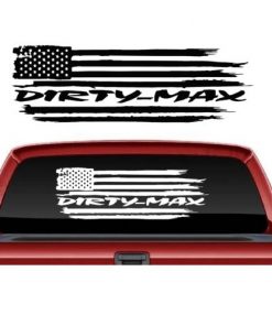 Dirtymax Weathered Flag Window Truck Decal Sticker