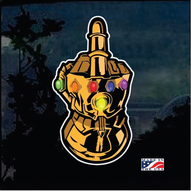 The Gauntlet Infinity Fuck You Full Color Decal Sticker