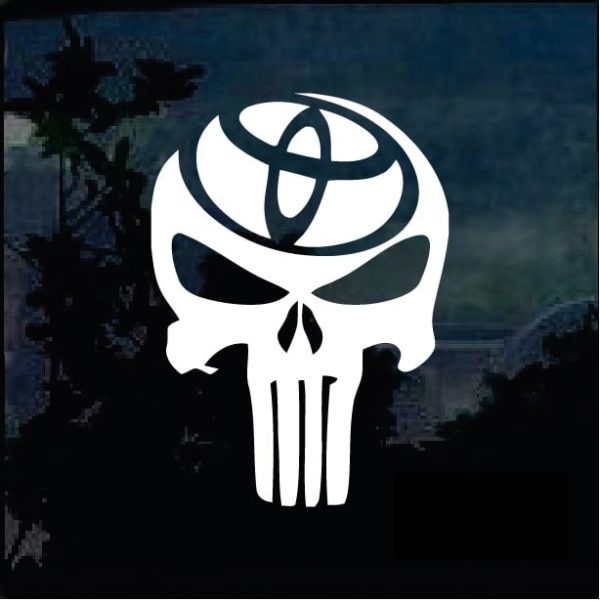 Punisher Skull Toyota Trd Truck A2 Window Decal Sticker For Cars And