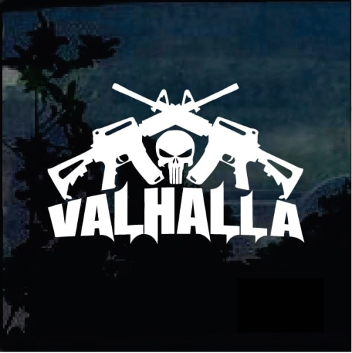 Valhalla Punisher Crossed AR Decal Sticker