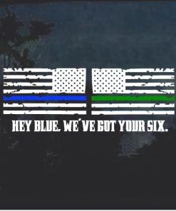 Military & Police Flags 2 color Military Window Decal Stickers