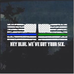 Military & Police Flags 2 color Military Window Decal Stickers