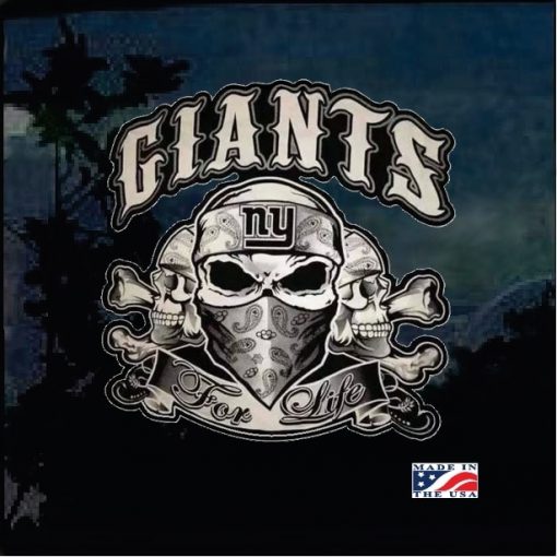 NY Giants For Life Full Color Outdoor Decal - Cool Stickers