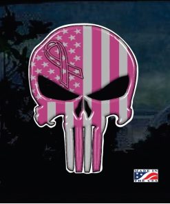 Punisher Breast Cancer Full Color Window Decal