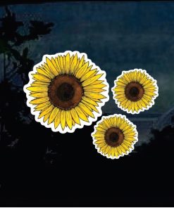 Sunflower decal sticker full waterproof outdoor color set of 3