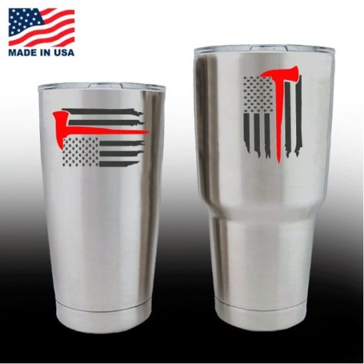 Yeti Decals - Cup Stickers - Fireman Red Axe Flag