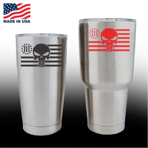 Yeti Decals - Cup Stickers - Punisher Flag