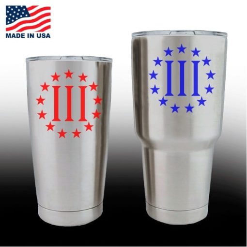 Yeti Decals Cup Stickers Three Percenter MADE IN USA