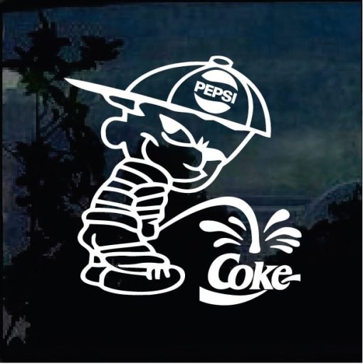 Calvin Pepsi Peeing on Coke Decal Sticker