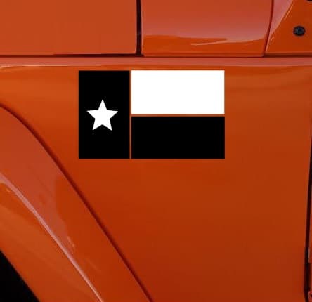 Car Decals - Texas flag black and white - Decal