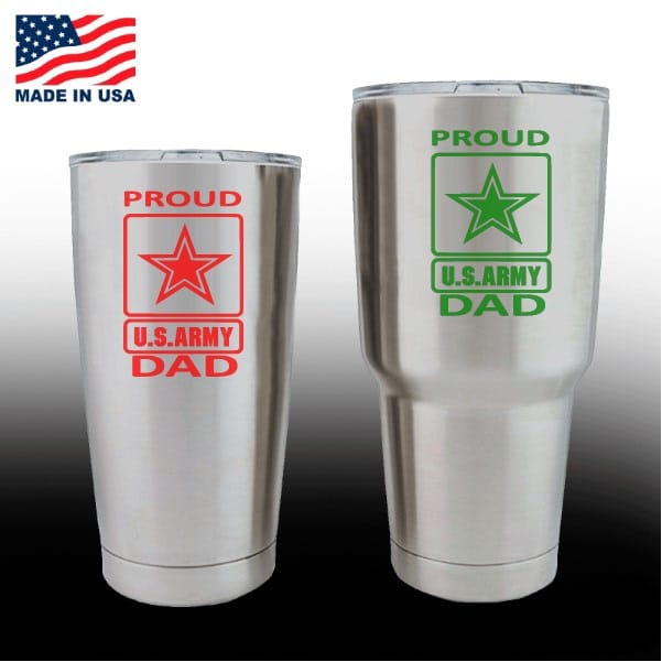 Yeti Decals – Cup Stickers – Proud Army Dad, Custom Made In the USA