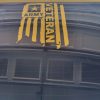 Army veteran weathered flag decal yellow