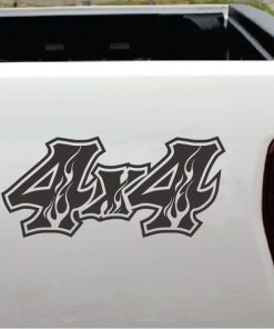 4x4 Decals - 4x4 Stickers Flames Outlined