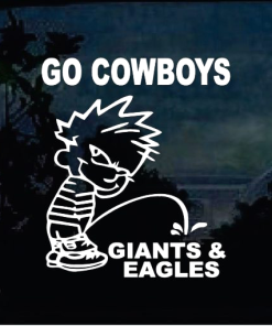 Calvin Go Cowboys Window Decal Stickers