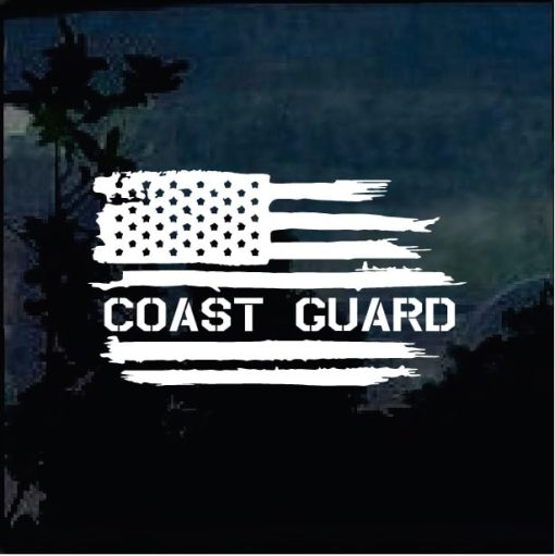 Cool Stickers - Coast Guard Weathered Flag Decal