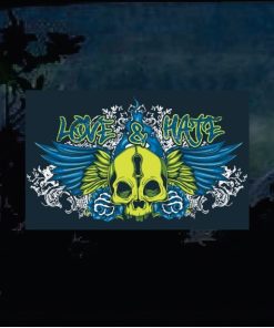 Cool Stickers - Love and Hate skull Decal