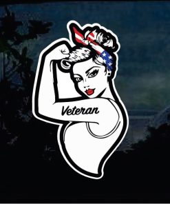 Cool Stickers - Marines Veteran female Full Color Decal