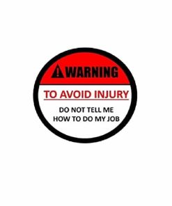 Hard hat stickers - Avoid Injury Warning Job