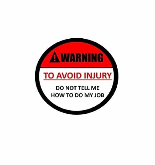 Hard hat stickers - Avoid Injury Warning Job