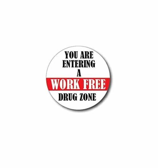 Hard hat stickers - Entering Work Free Zone
