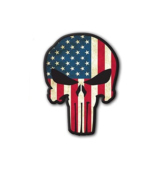 Puerto Rico Hard Hat StickersMotorcycle Helmet DecalsPunisher Skull Flags 