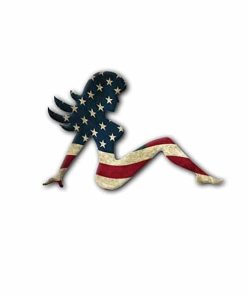 Hard hat stickers - Sexy Mudflap Girl American Flag