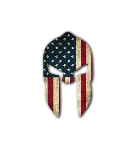 Hard hat stickers - Spartan Helmet American Flag