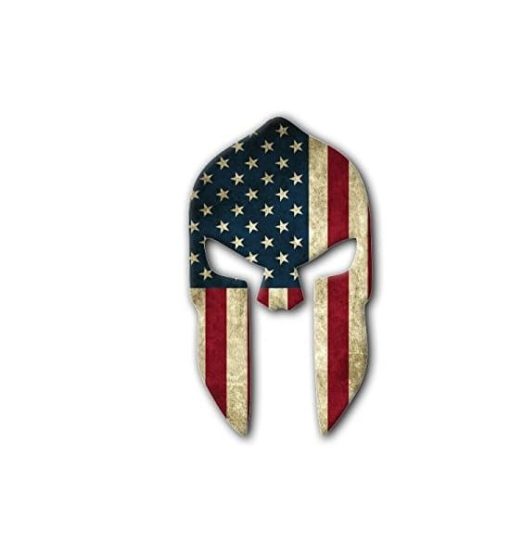 Hard hat stickers - Spartan Helmet American Flag