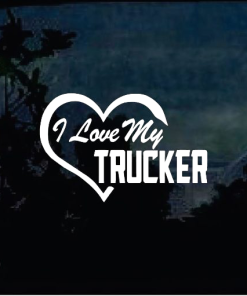 I love my trucker heart decal sticker