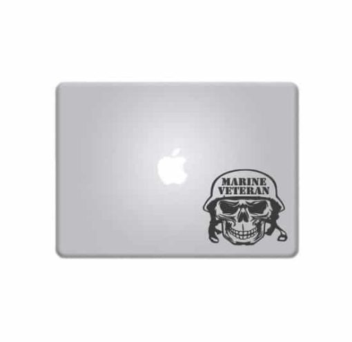 Laptop Stickers - Marine Veteran Skull - Decal