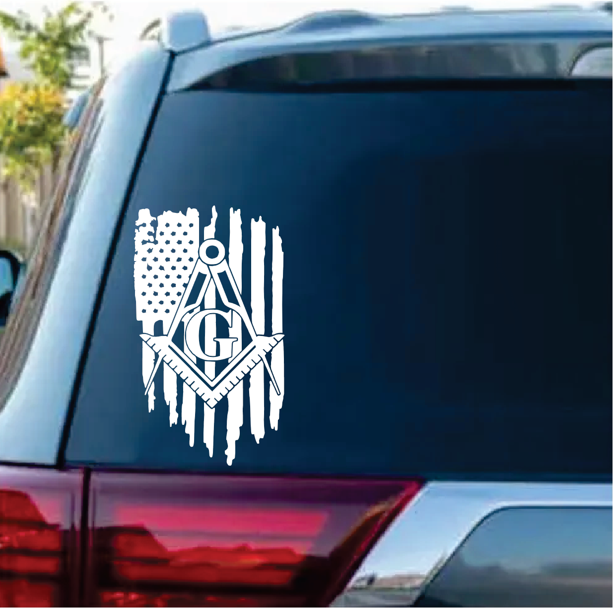 Mason Weathered Flag Decal Sticker