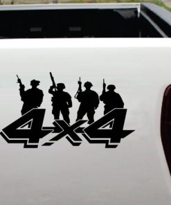4x4 Decals - 4x4 Soldier Military Silhouette Sticker