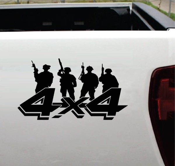 4x4 Decals - 4x4 Soldier Military Silhouette Sticker