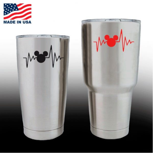 Yeti Decals – Cup Stickers – Love Mickey Mouse Heartbeat | MADE IN USA