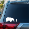 Girl walking Hippo window decal Sticker