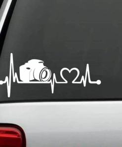 Camera Photographer Heartbeat Love Window Decal Sticker