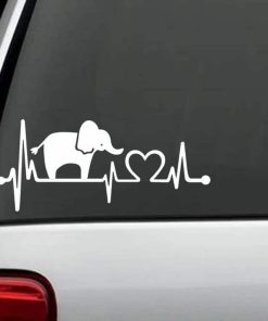 Car Decals - Elephant Heartbeat Love Sticker