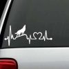 Car Decals - Howling Wolf Heartbeat Love Sticker