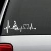 Car Decals - Kayak Heartbeat love Sticker