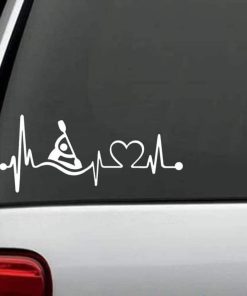 Car Decals - Kayak Heartbeat love Sticker