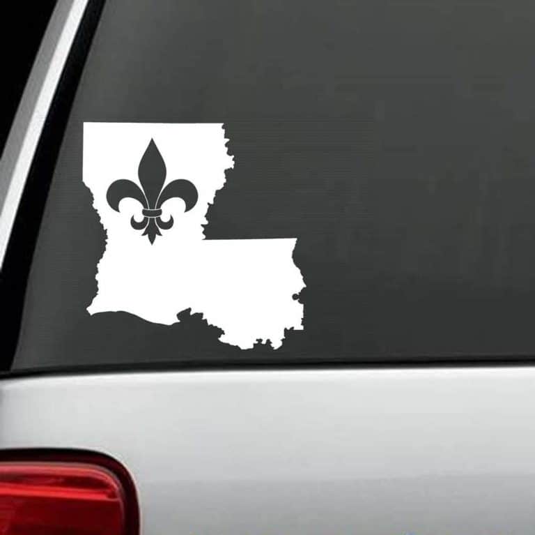 VRS Fleur De Lis NOLA Louisiana Silhouette  Metal Car Decal Wall Sticker 
